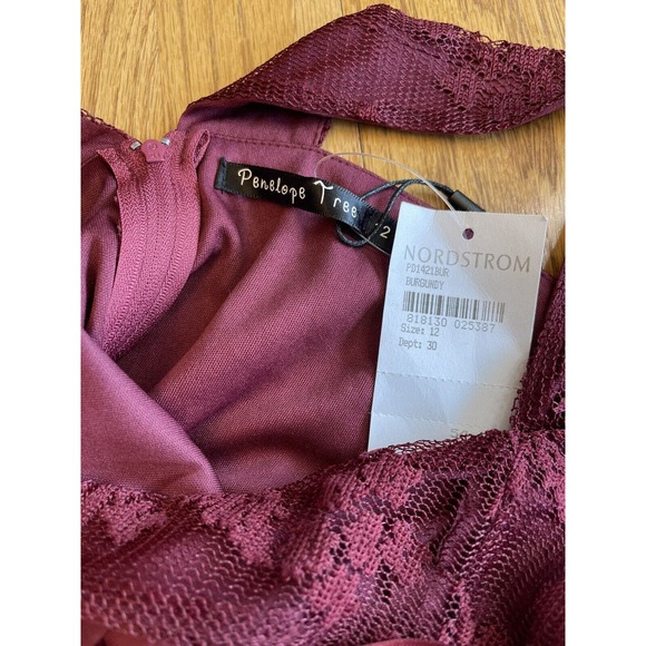Penelope Tree Dress Burgundy New NWT Lace Sleeveless Girls 12 - Picture 3 of 6
